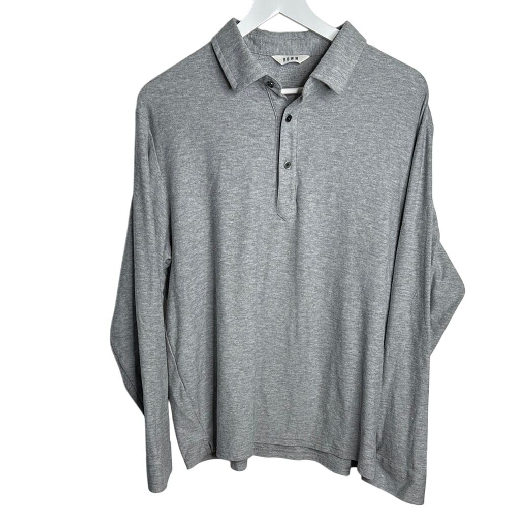Rowm Men’s Long-sleeve 3 Button Polo Shirt with Button Cuffs M-289 Sz XL
